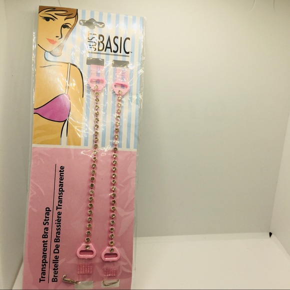 BRA STRAPS TRANSPARENT PINK WITH RHINESTONES!!! - Picture 13 of 14
